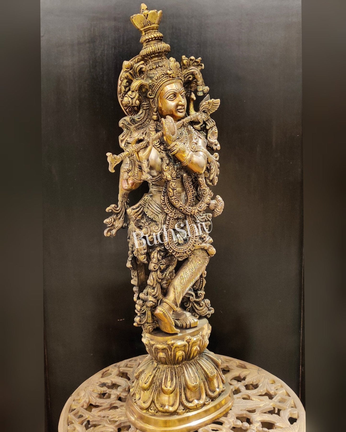 Krishna Brass Statue 25 inch
