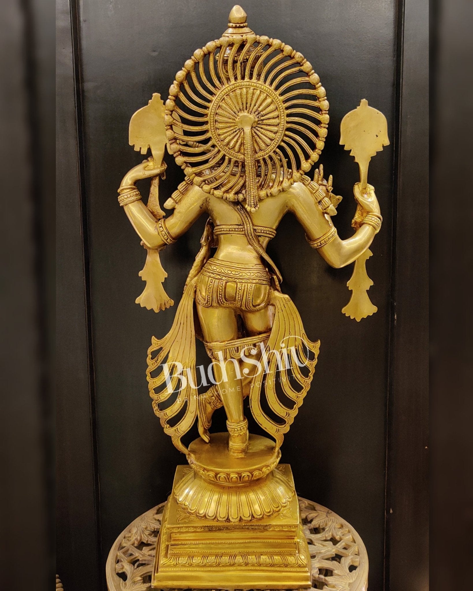 Krishna Charbhuja ( 4 arms ) Statue in Superfine Brass 31 inch