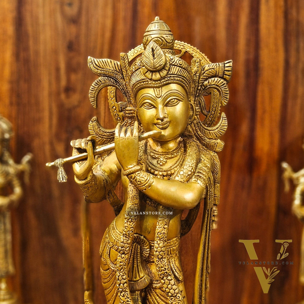 Krishna Handcrafted in Superfine Brass statue 20"