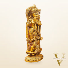 Krishna Handcrafted in Superfine Brass statue 20"