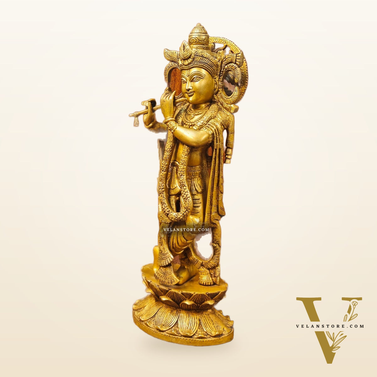 Krishna Handcrafted in Superfine Brass statue 20"