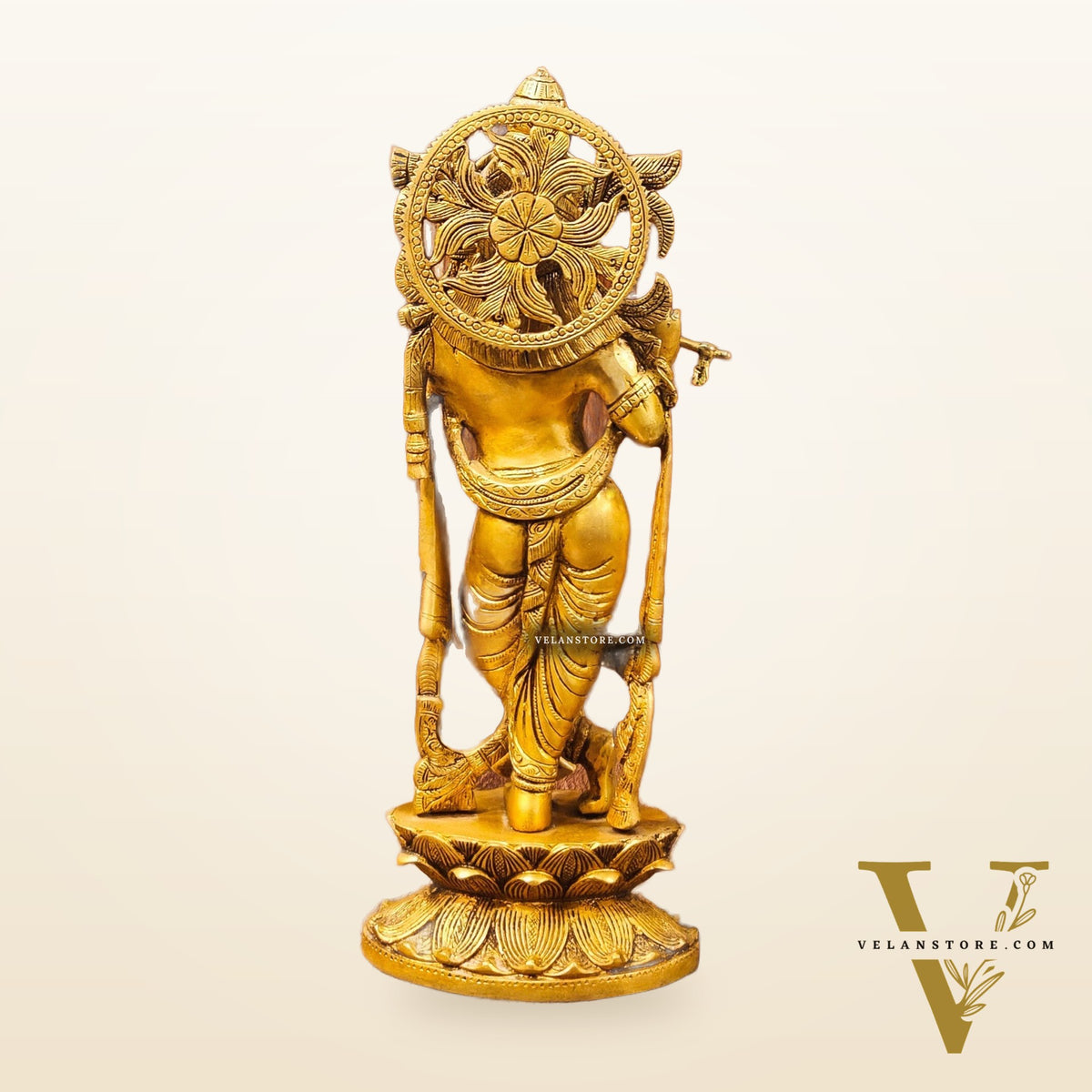 Krishna Handcrafted in Superfine Brass statue 20"