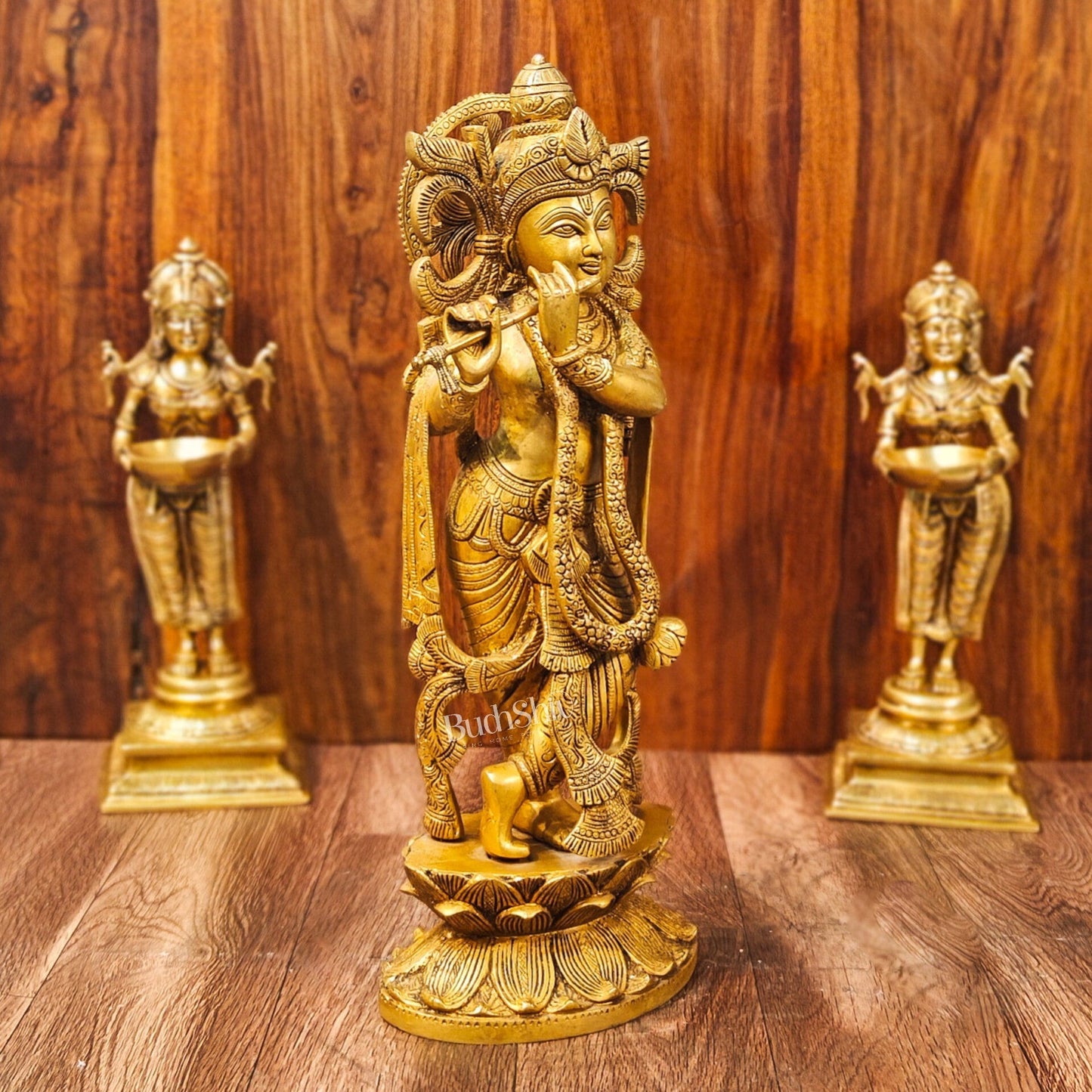 Krishna Handcrafted in Superfine Brass statue 20"