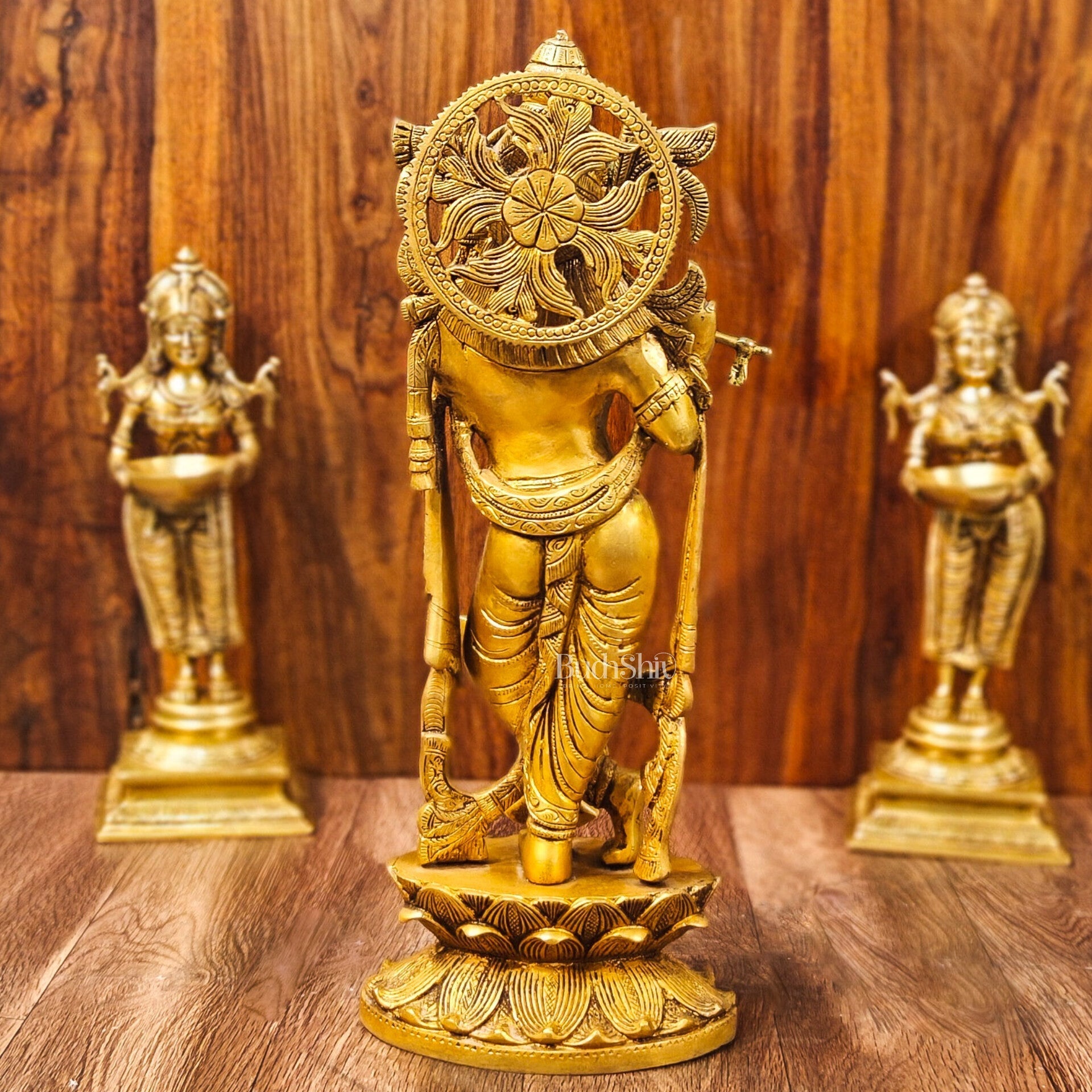 Krishna Handcrafted in Superfine Brass statue 20"
