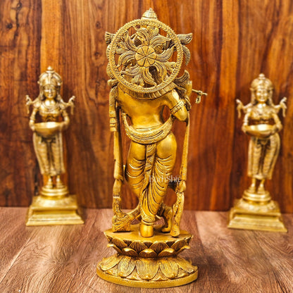 Krishna Handcrafted in Superfine Brass statue 20"