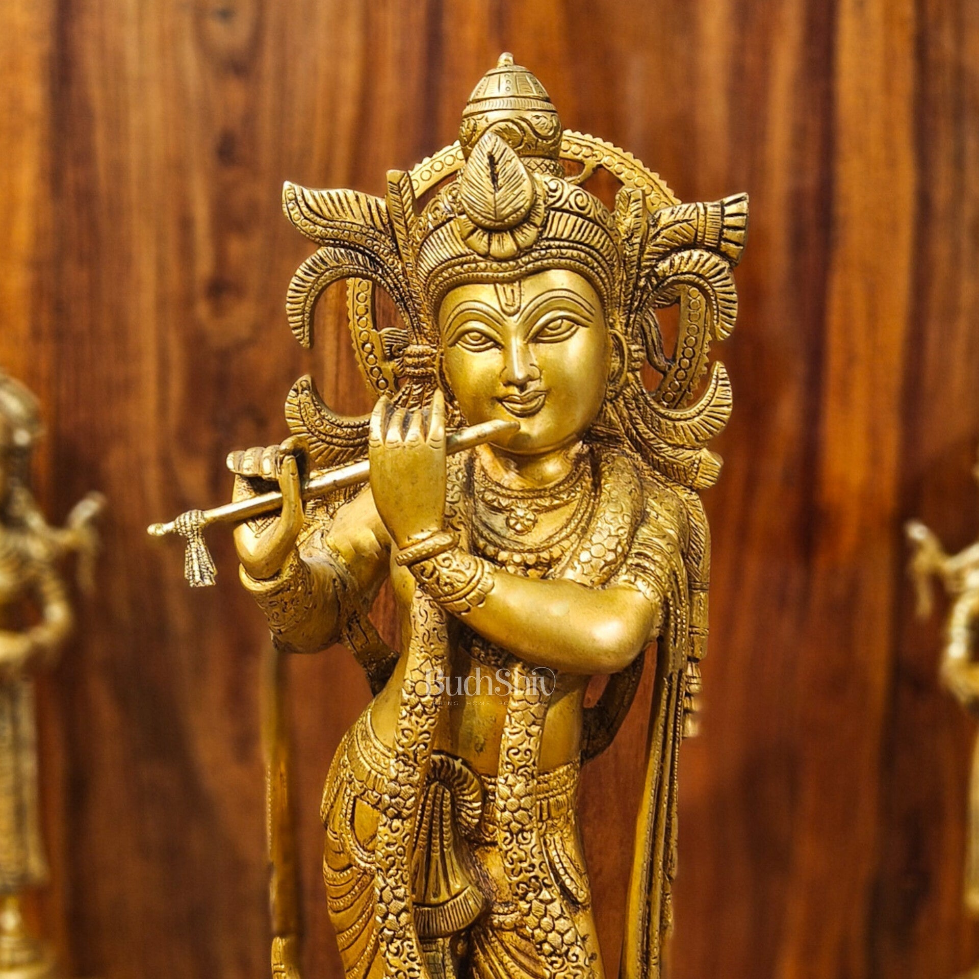 Krishna Handcrafted in Superfine Brass statue 20"
