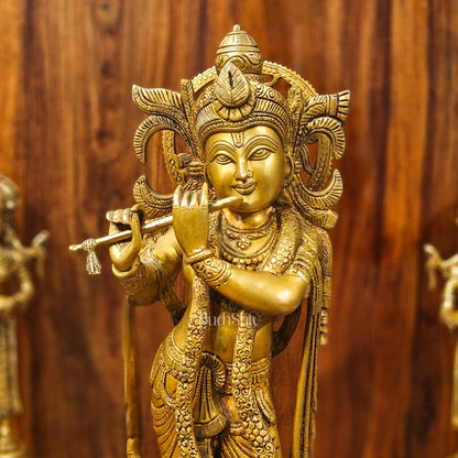 Krishna Handcrafted in Superfine Brass statue 20"