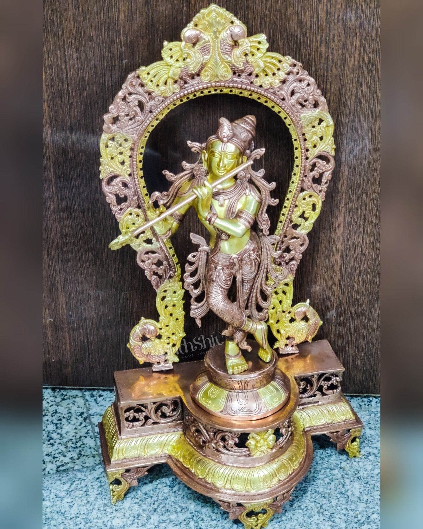 Krishna Murlidhar Brass Idol on big with Prabhavali 30 "