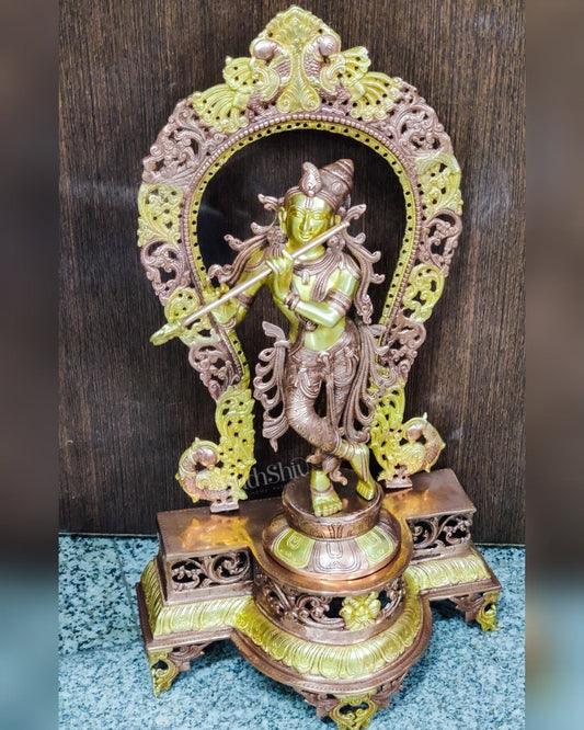 Krishna Murlidhar Brass Idol on big with Prabhavali 30 "