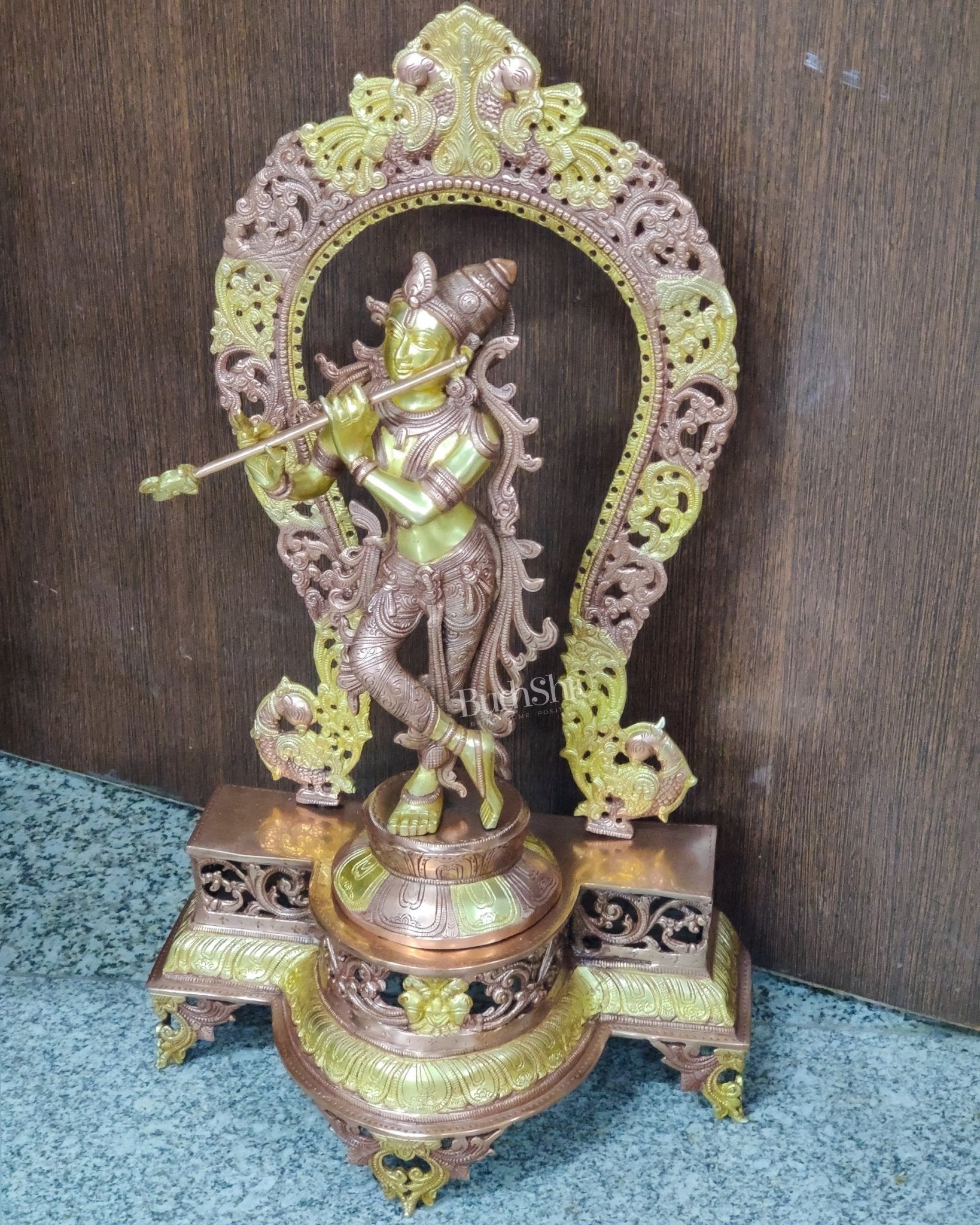 Krishna Murlidhar Brass Idol on big with Prabhavali 30 "