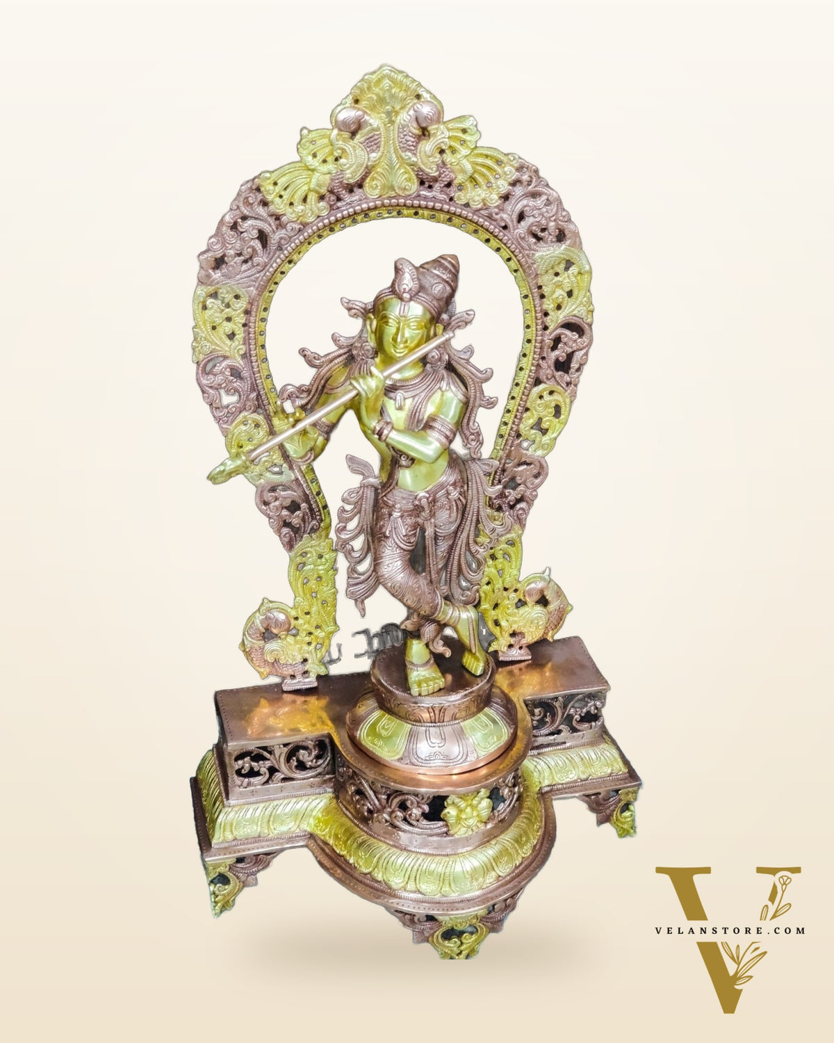Krishna Murlidhar Brass Idol on big with Prabhavali 30 "