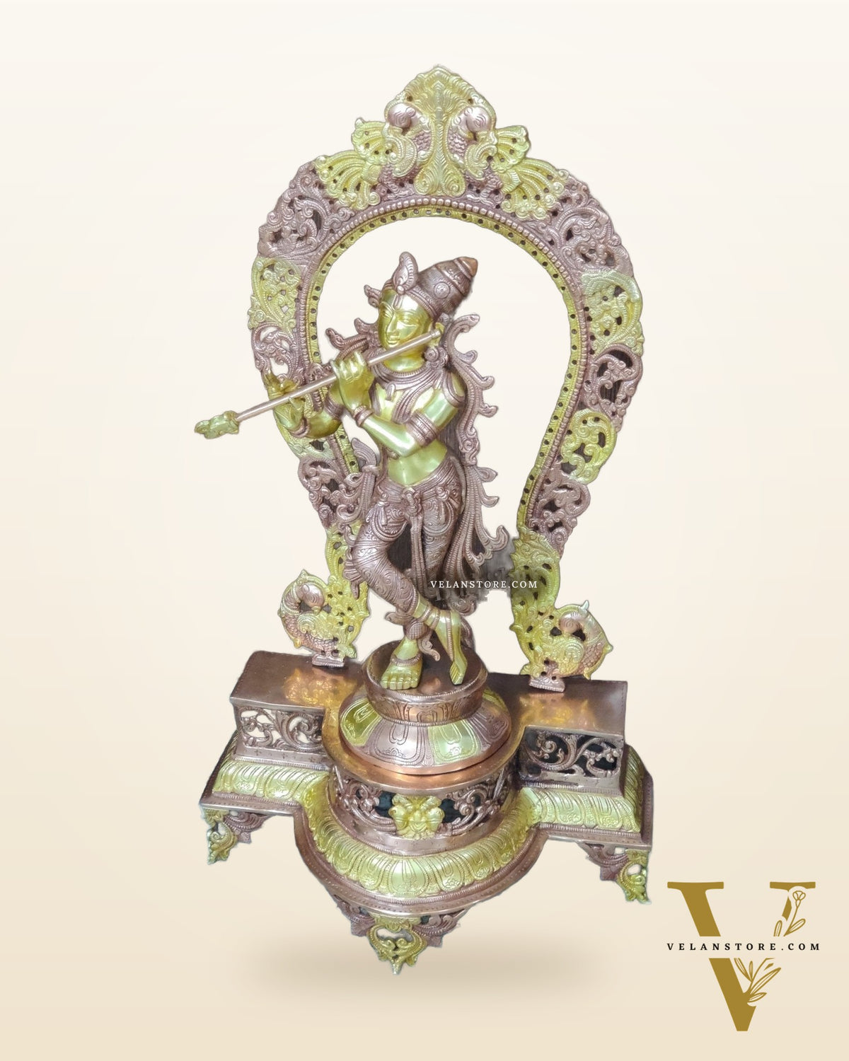 Krishna Murlidhar Brass Idol on big with Prabhavali 30 "