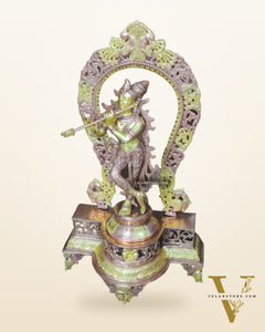 Krishna Murlidhar Brass Idol on big with Prabhavali 30 "