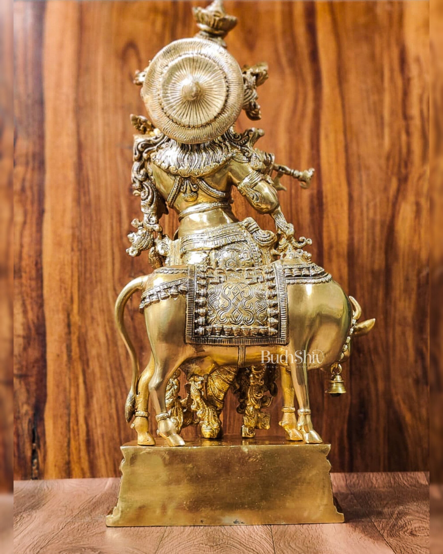 Krishna with Cow statue big 26"