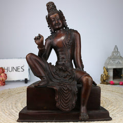 Brass Krishna Idol, Gopal Murti, Govinda Vigraham, Balakrishna Statue, Krishna Pratima for Pooja, Home & Temple Decor,Brown, 12 Inch, 1 Piece