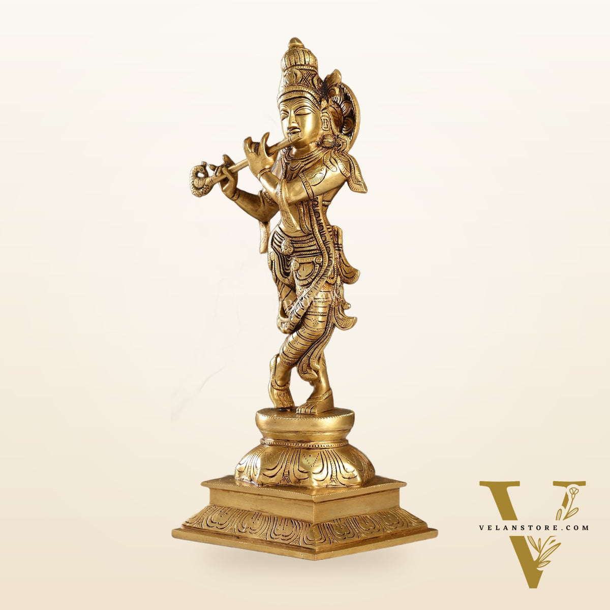 Krishna Superfine Brass Idol 15"