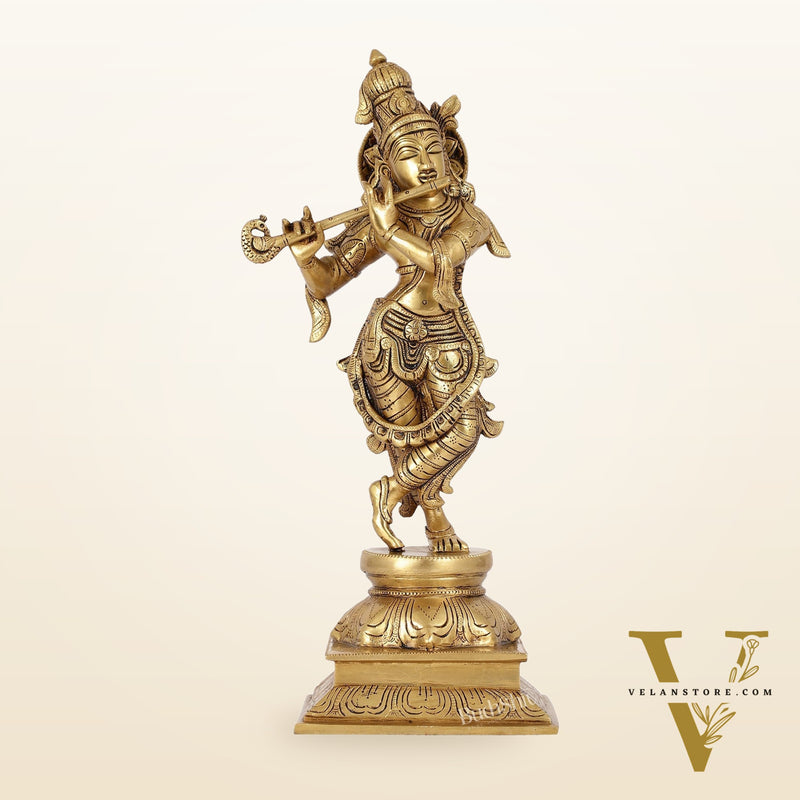 Krishna Superfine Brass Idol 15"