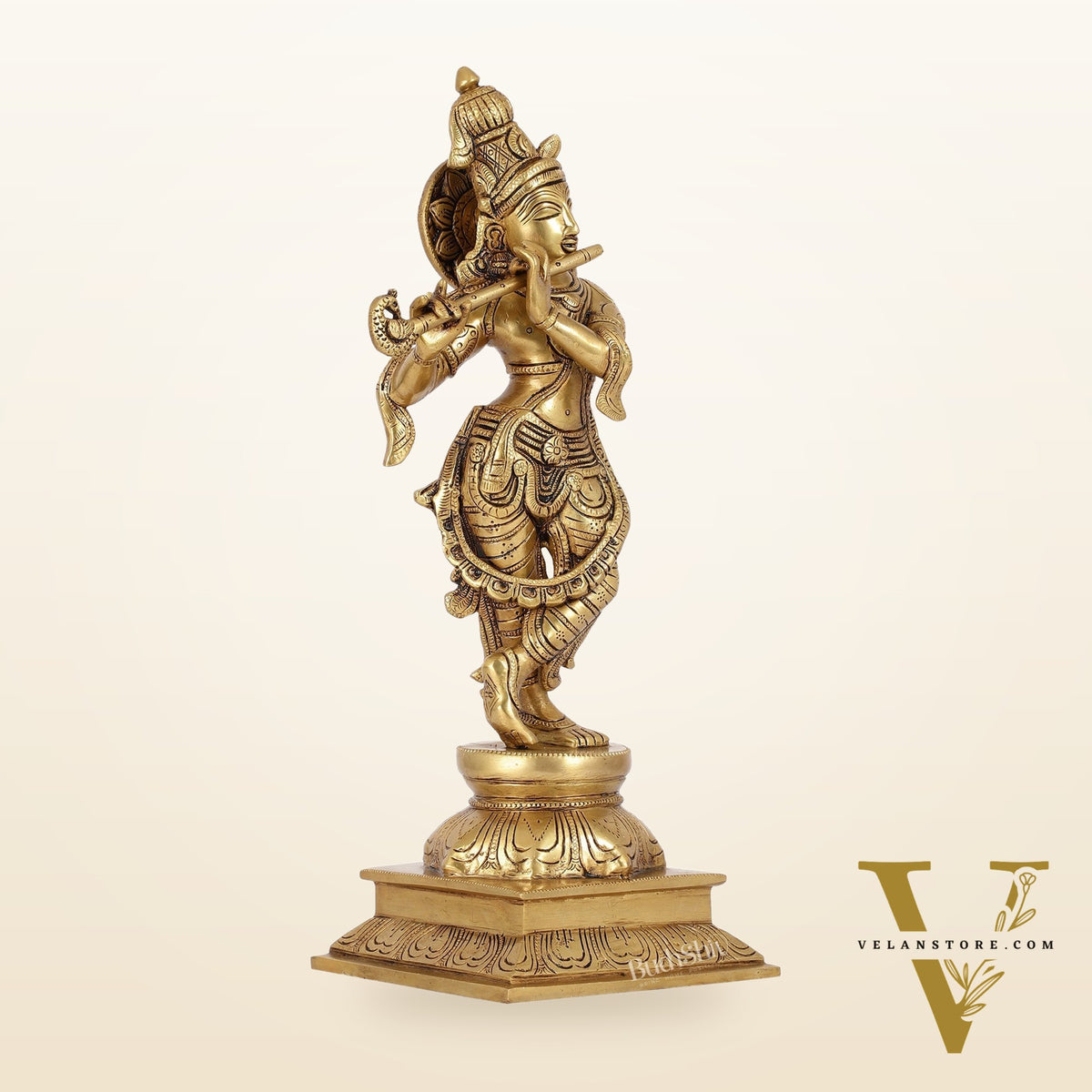 Krishna Superfine Brass Idol 15"