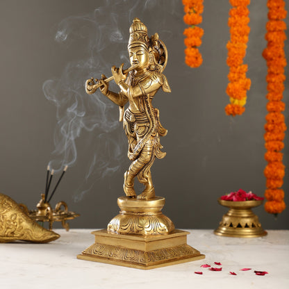 Krishna Superfine Brass Idol 15"