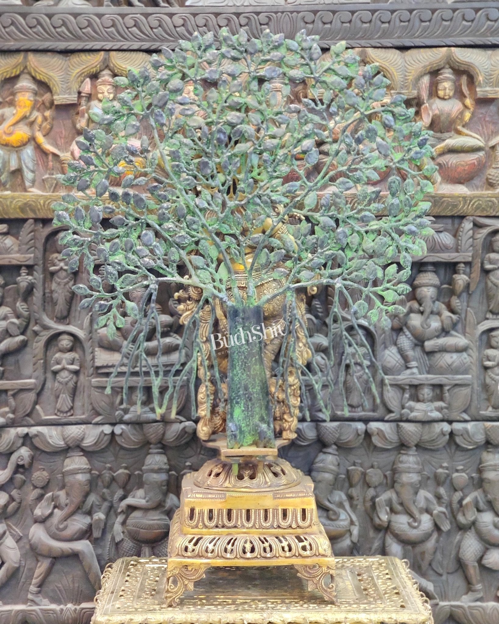 Krishna Superfine Brass Idol 36 inches With Kalpavriksha