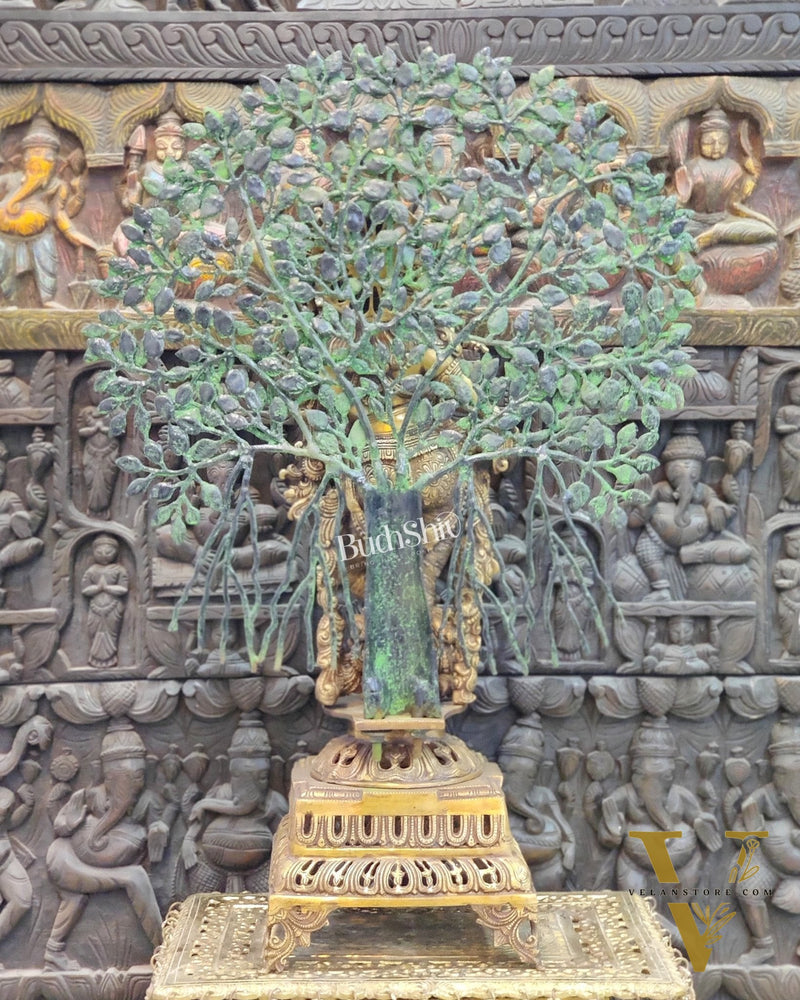 Krishna Superfine Brass Idol 36 inches With Kalpavriksha