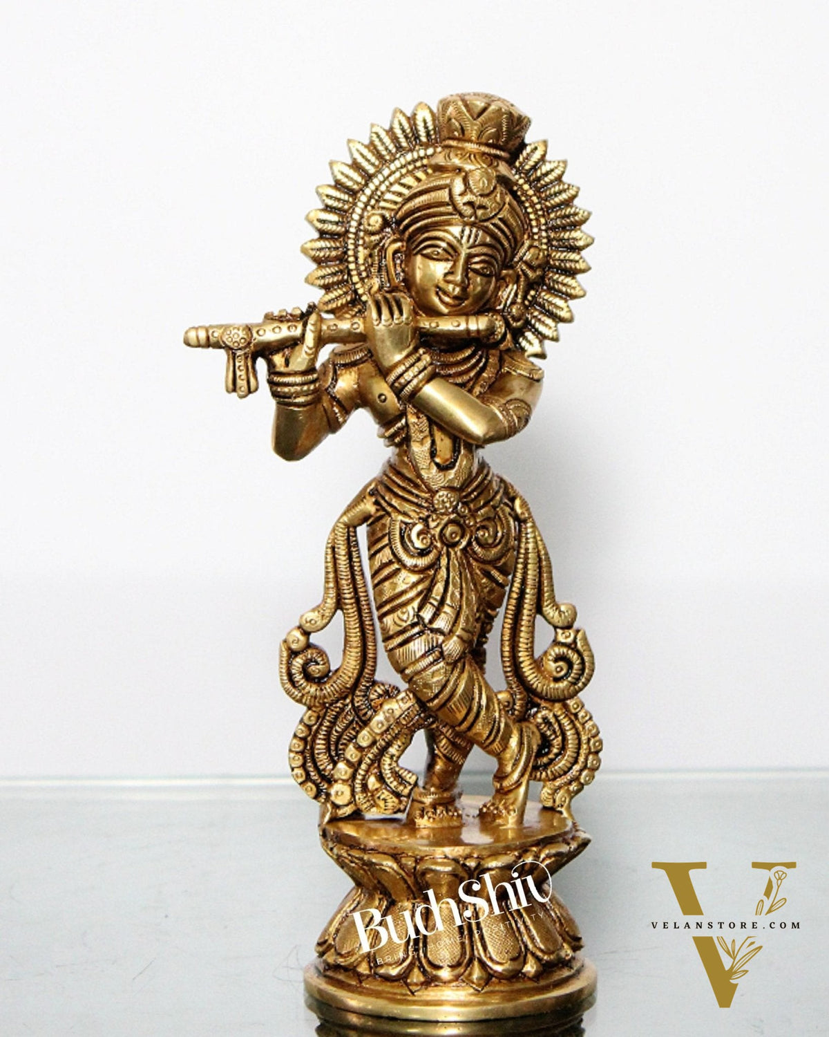 Krishna superfine brass idol 9 inch