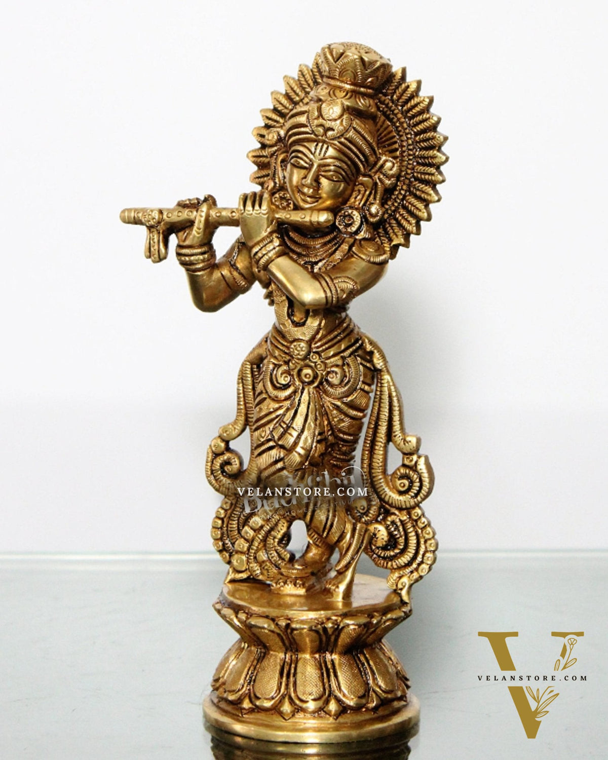 Krishna superfine brass idol 9 inch