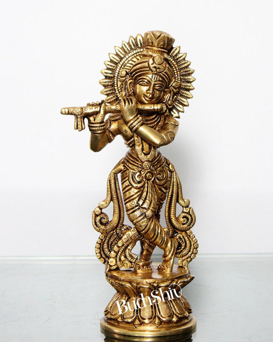 Krishna superfine brass idol 9 inch