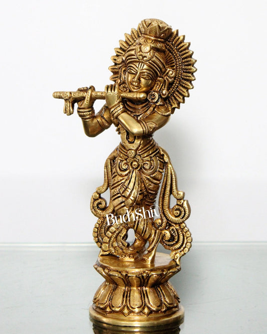 Krishna superfine brass idol 9 inch
