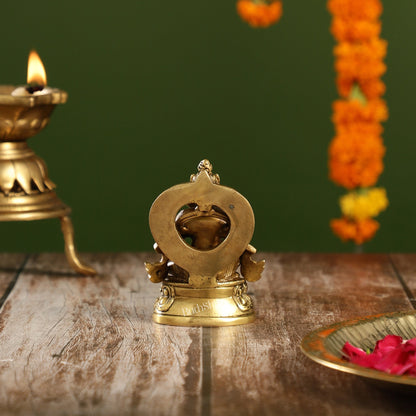 Kubera Brass Idol, 3.5" Height, Handcrafted Antique