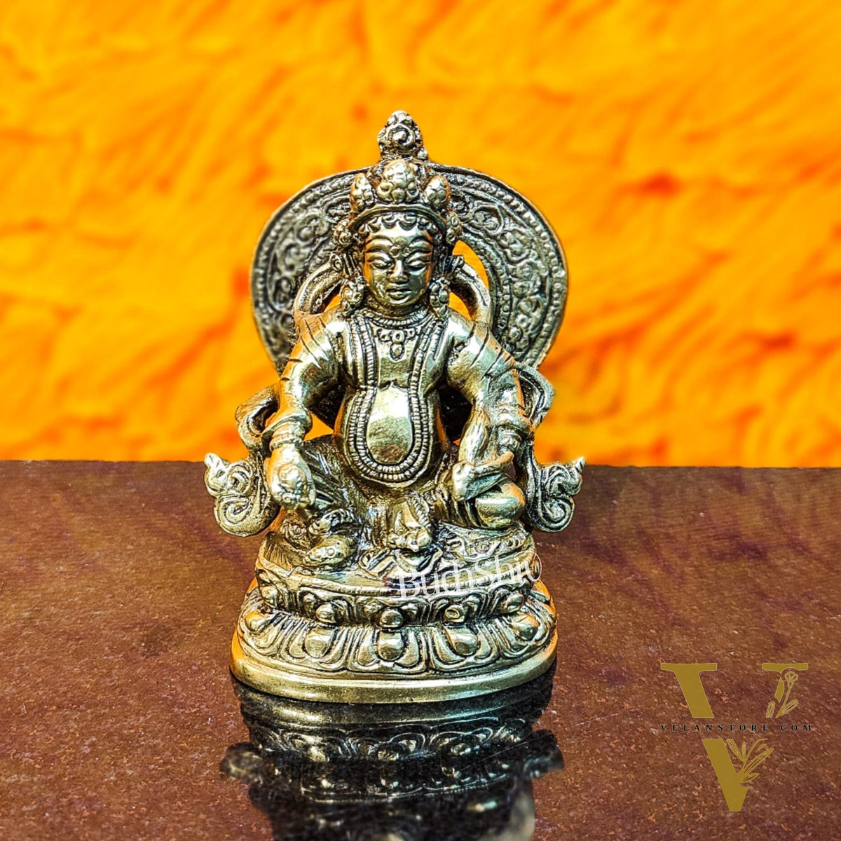 Kubera Brass Idol, 3.5" Height, Handcrafted