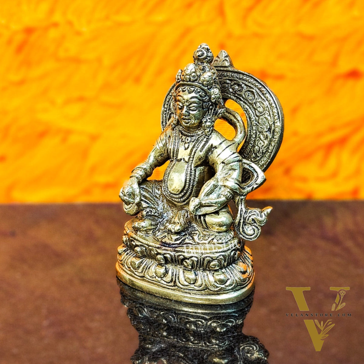 Kubera Brass Idol, 3.5" Height, Handcrafted