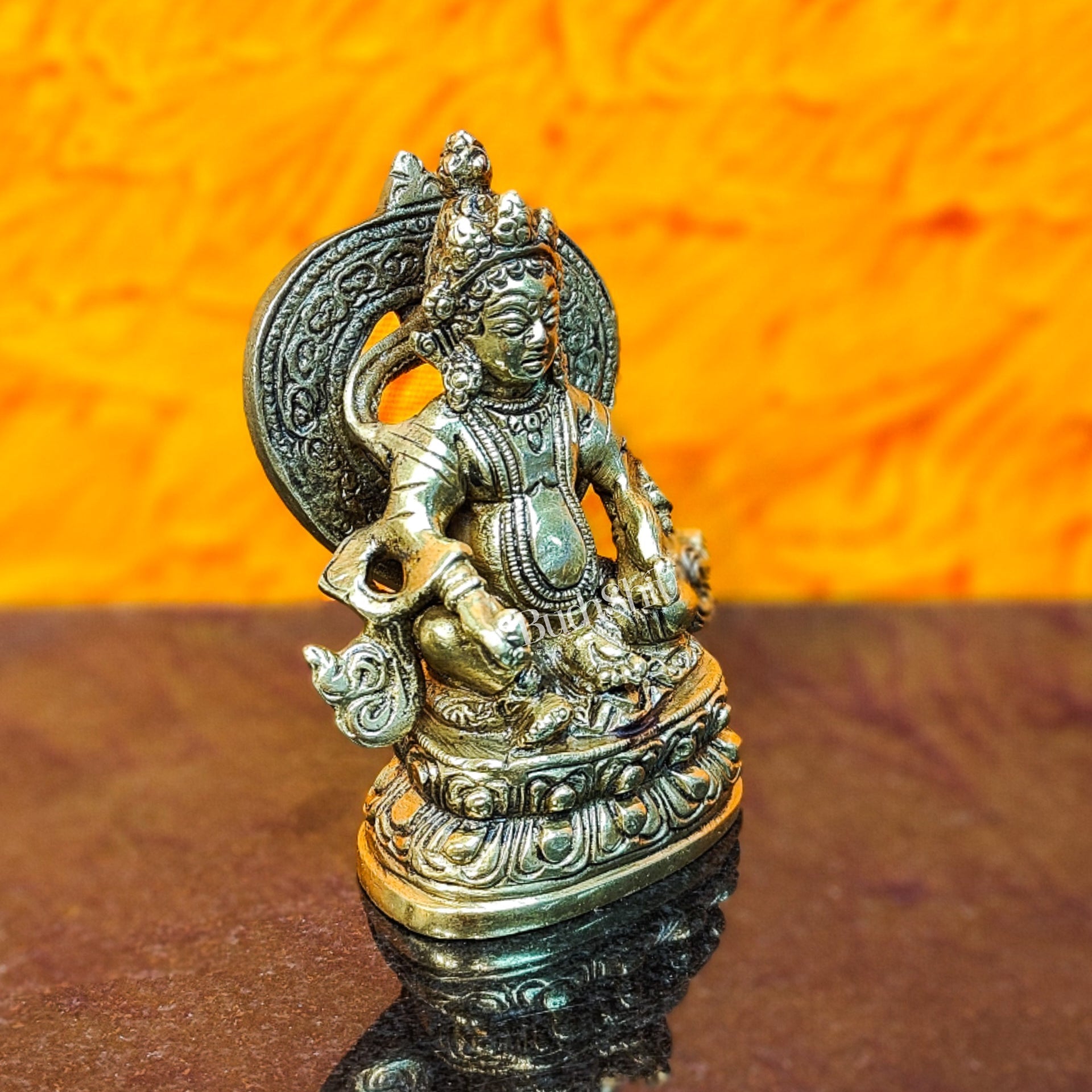 Kubera Brass Idol, 3.5" Height, Handcrafted