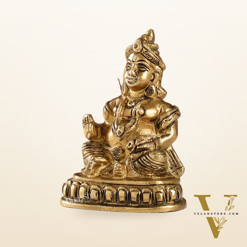 Kubera Brass Idol, 4" Height, Handcrafted