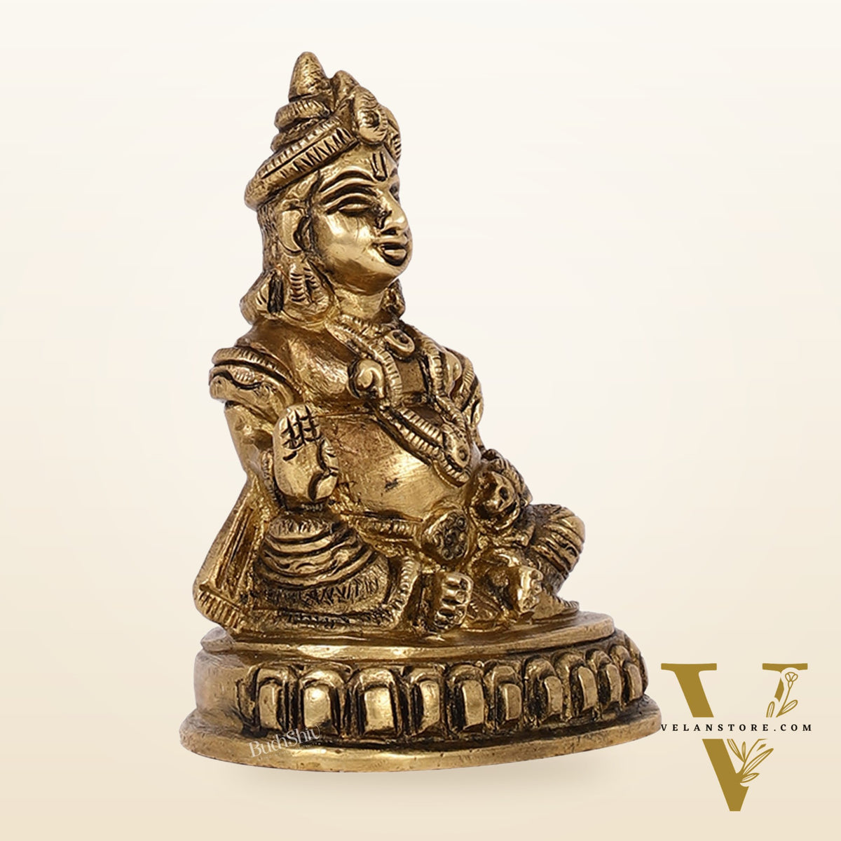 Kubera Brass Idol, 4" Height, Handcrafted