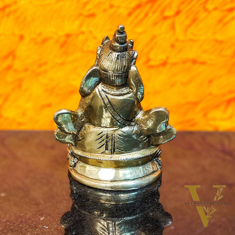 Kubera Brass Idol, 4.5" Height, Handcrafted