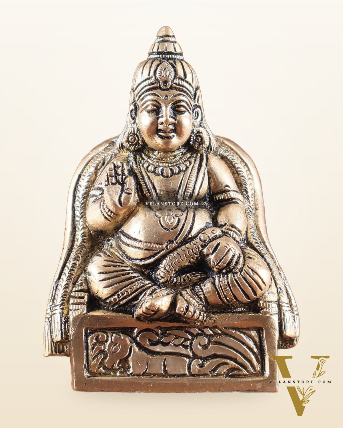 Kubera Brass Idol, 4.5" Height, Handcrafted