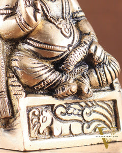 Kubera Brass Idol, 4.5" Height, Handcrafted