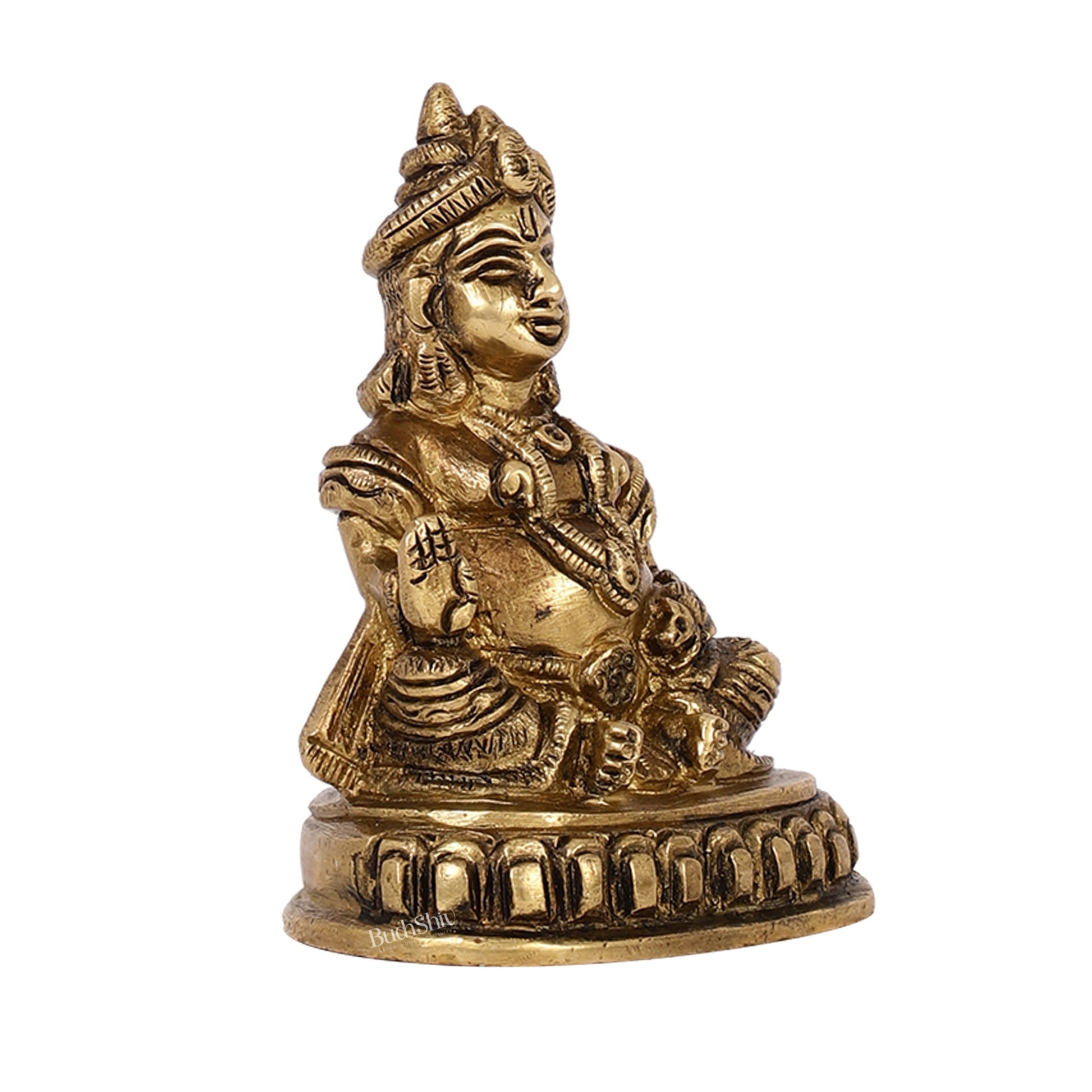 Kubera Brass Idol, 4" Height, Handcrafted
