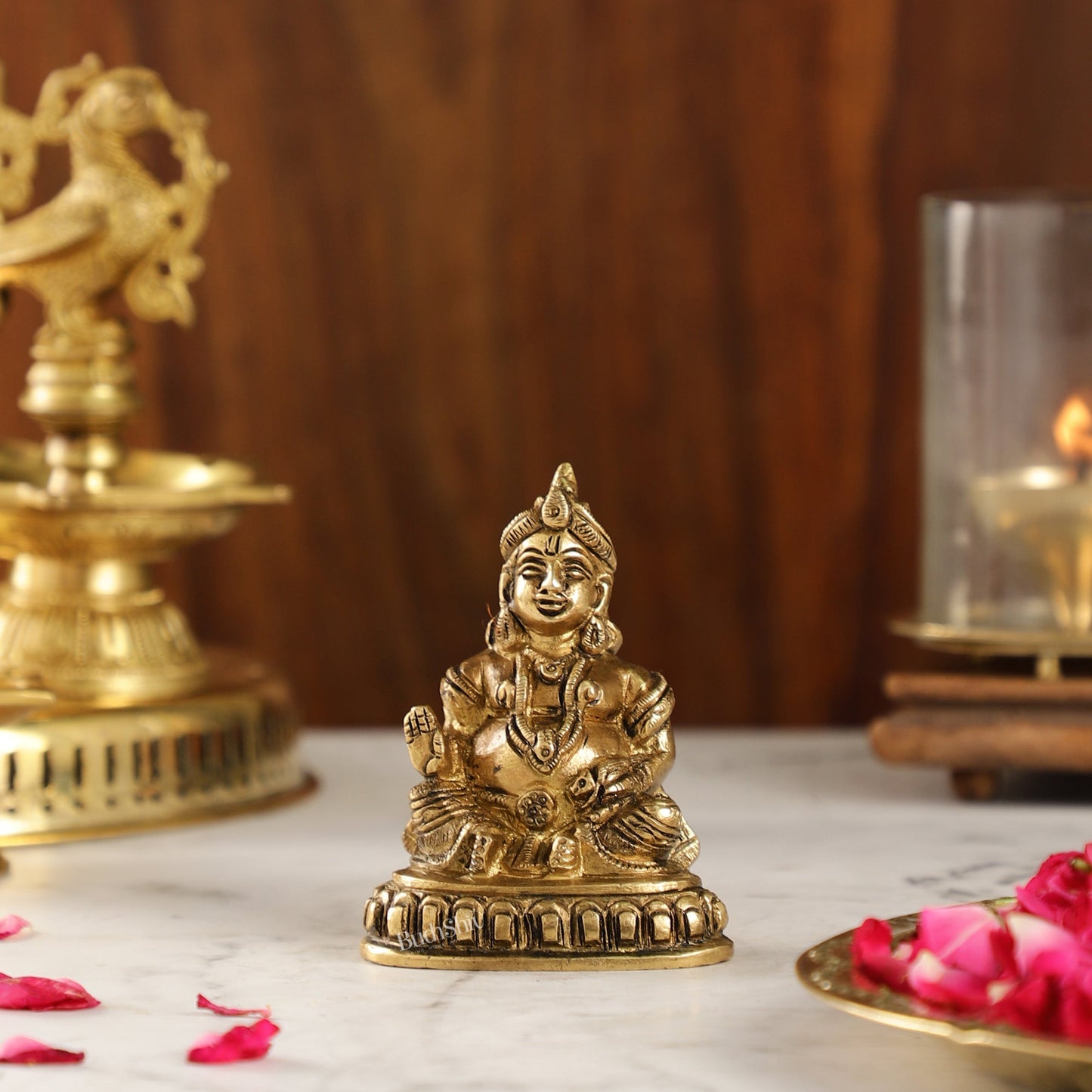 Kubera Brass Idol, 4" Height, Handcrafted