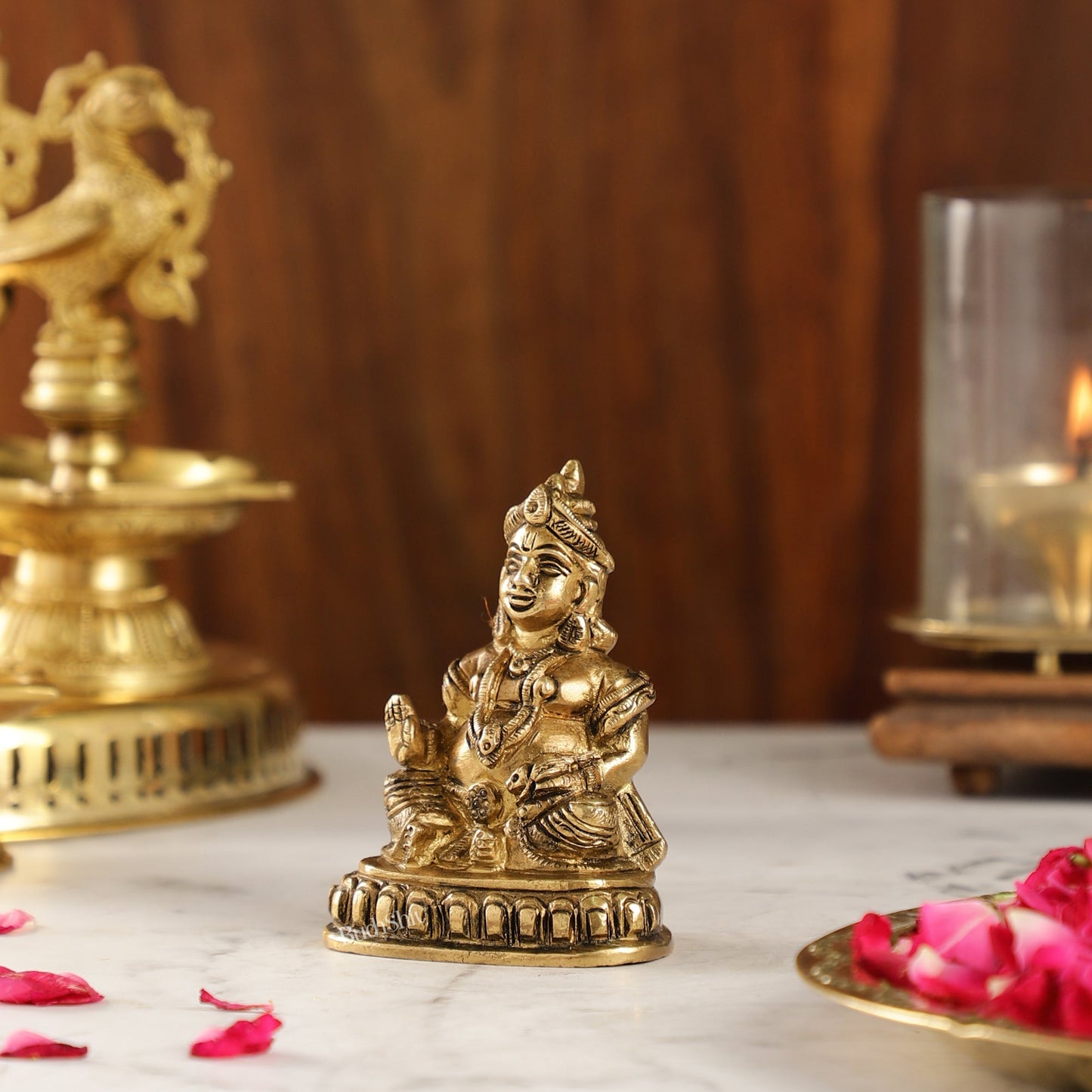 Kubera Brass Idol, 4" Height, Handcrafted