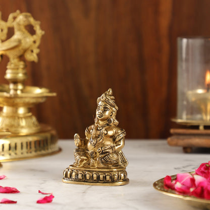 Kubera Brass Idol, 4" Height, Handcrafted