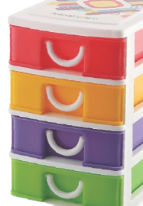 Kids Trends Small Storage 4 Tier Drawer for Home or Office,Pack of 1,Random Colours (Drawer 4)