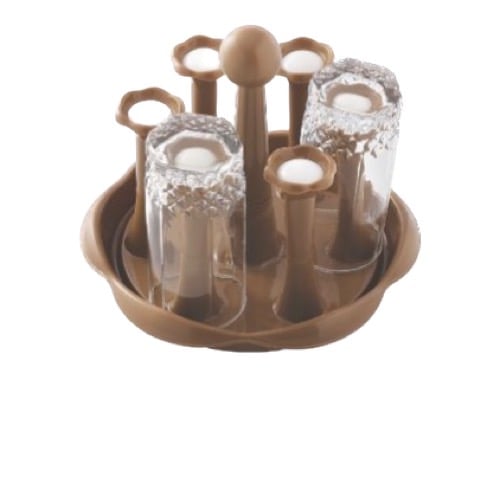 6-Tier Italian Glass Stand - Perfect for Home Decor & Display-1