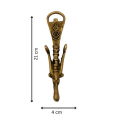Bhunes Brass Bastar Art Bottle Opener, Tribal Handmande Opener,Gold, 8.5 Inch, 1 Piece