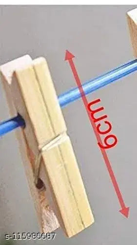 Multipurpose Wooden Clips Bamboo Cloth Pegs for Decoration | Clothes Pins Clips Laundry Clips Cloth Hanging Clips | Clip for Art and Craft ( Set of 20 Pcs)