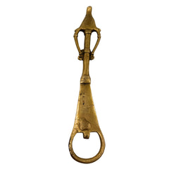 Handmade Brass Bottle Opener, Peetal Pittal Bar Tool, Bastar Tribal Vintage Cap Opener, Hittale Tambra Pittal Kitchen & Bar Accessory,Gold, 7 Inch, 1 Piece