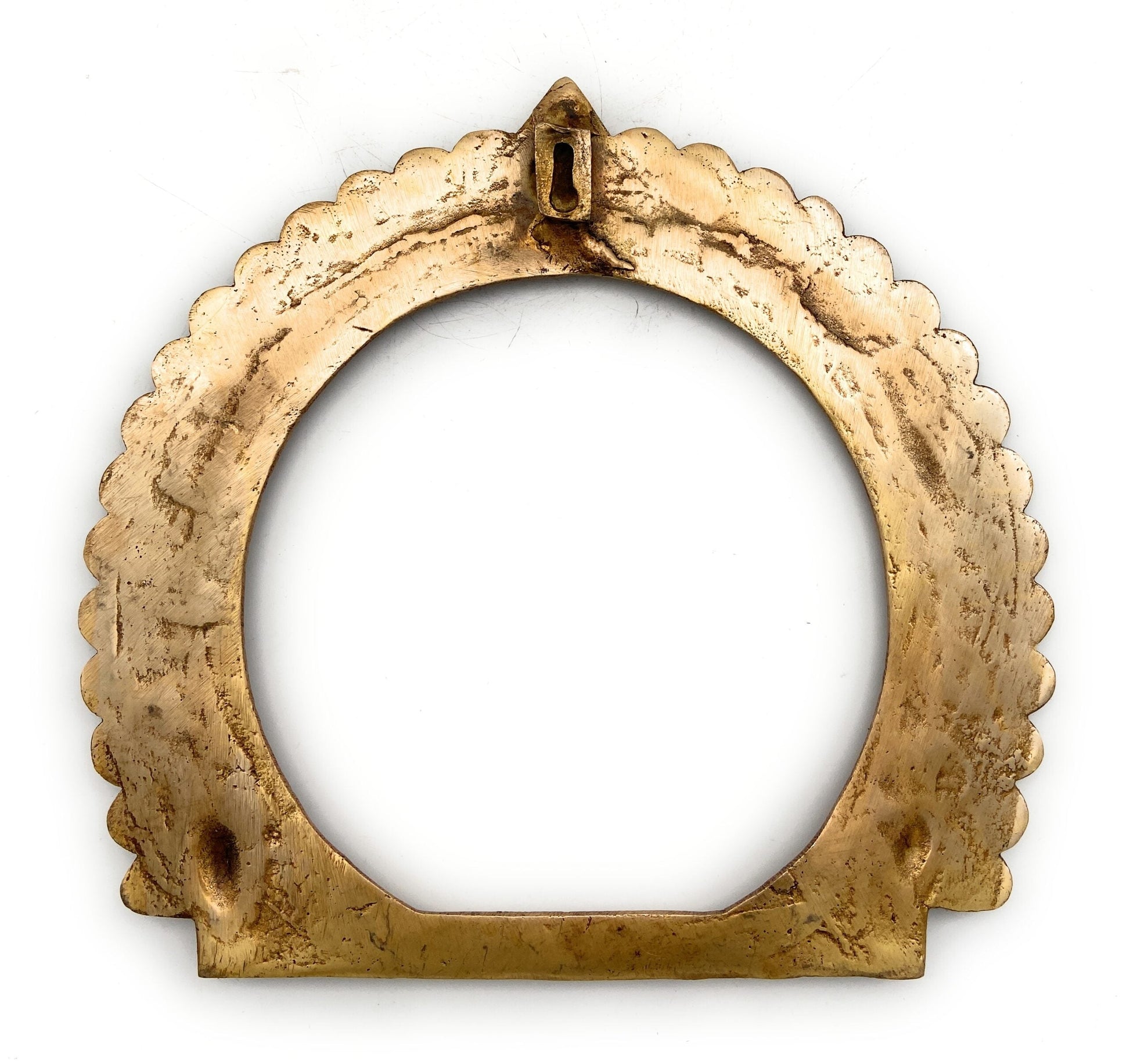 Bhunes Brass Round Prabhavali for Home Temple Decor – Traditional Deity Arch Frame, Wall Hanging Pooja Backdrop, Mandir Aura Arch, Gold, 9 Inch, 1 Piece