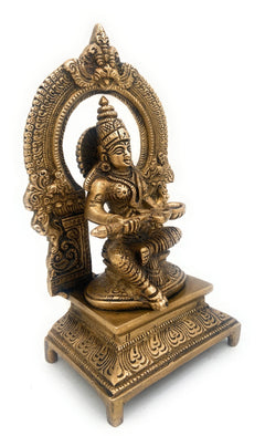 Handcrafted Brass Annapurna Devi Idol – Peetal Annapurneshwari | Kashi Annapoorani | Tamil Annapurna Thayar Murti for Pooja, Home Temple & Gift, Gold, 8.5 Inch, 1 Piece