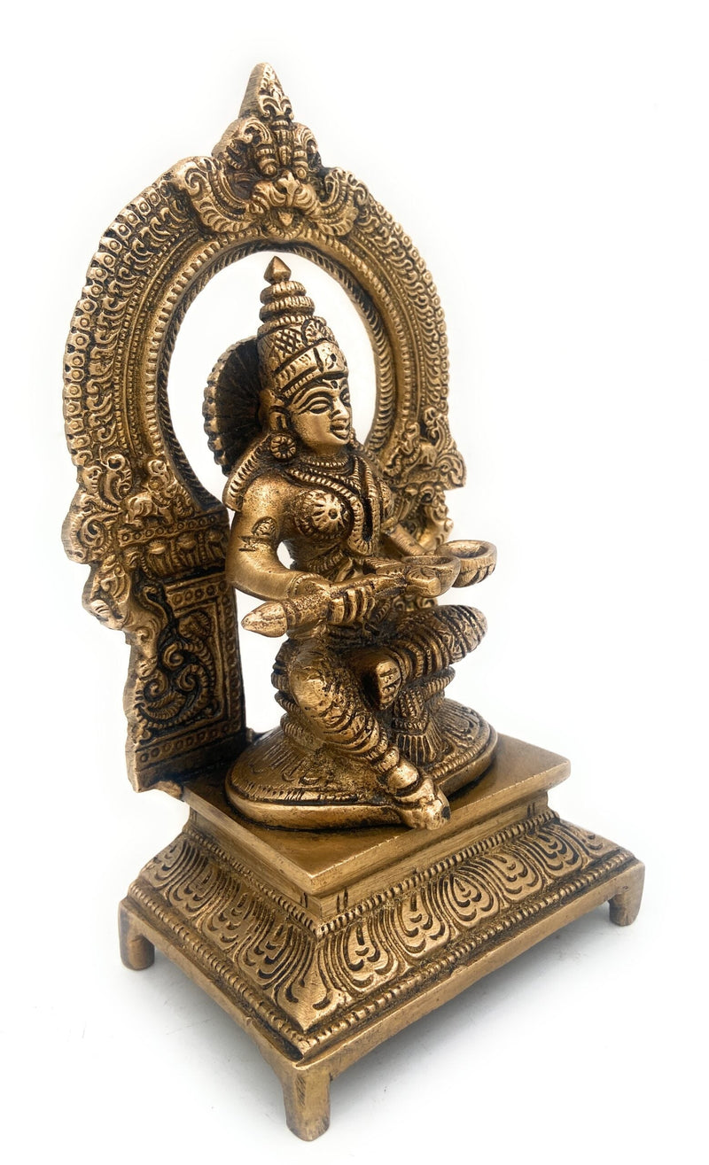 Handcrafted Brass Annapurna Devi Idol – Peetal Annapurneshwari | Kashi Annapoorani | Tamil Annapurna Thayar Murti for Pooja, Home Temple & Gift, Gold, 8.5 Inch, 1 Piece
